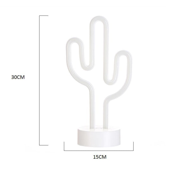 Cactus Neonskylt nattljuslampa med hållarbas dekorativ