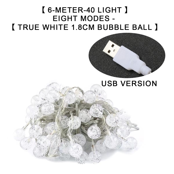 Bubble ball string light, 40 Led, innendørs string light, bakgård,