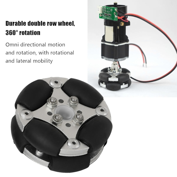 48mm Dobbel Aluminiumslegering Omni-retningshjul Belastning 3kg for Robotkonkurranse