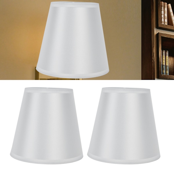 2 kpl Modern Fabric Lampshade Clip On Seinävalaisin Kattokruunu Varjostin E14 Ruuvipöytävalolle PT10 Valkoinen