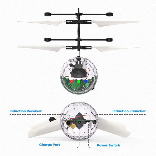 Lentävä lelupallo Infrapuna-induktio RC lentävä lelu Sisäänrakennettu LED Li