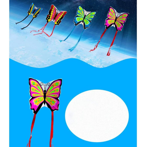 Lett vind sommerfugldrage - Butterfly PINK - enkellinjedrage