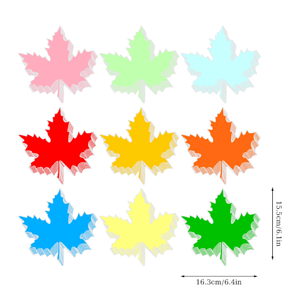 90 st Maple Leaf Utskärningar i Pappershöstlöv, Blandade Färger, Höstlöv Die Cuts med Limpunkter, Papperslöv Accent för Thanksgiving-Fest
