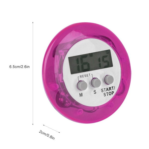 60 minutters elektronisk kjøkken-kokketimer, nedtellingspåminnelser, høy alarmklokke (lilla)