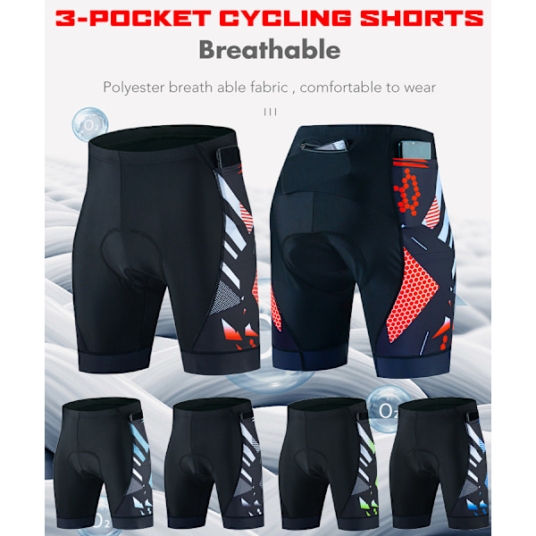 Cykelbyxor, tre fickor, sommarväg, berg, blue, L blue L