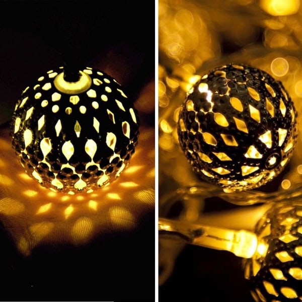 Globe String Lights Plug-in Metal Ball Fairy Lights, anslutningsbar