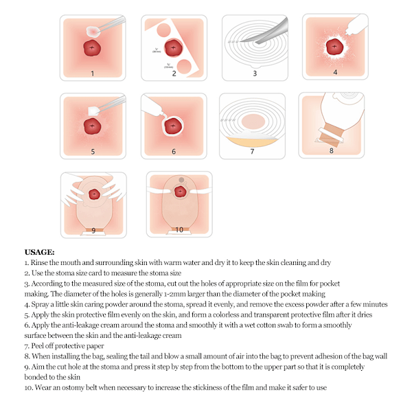 Drenerbare poser Engangs Stomiposer for Kolostomi Ileostomi Stomaomsorg A001