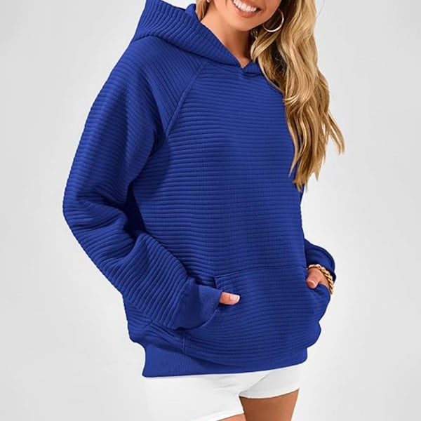 Hettegensere for kvinner Løse Fleece Langærmet Hettegensere Avslappede Komfortable Jacquard Pullover med Lommer