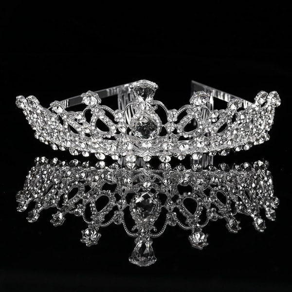 Bryllups tiara krystalkrone med rhinestone bryllup pandebånd