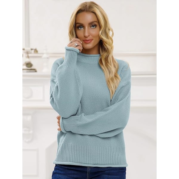 Hettegenser Dame Elegant Vinter Rullkragesweater Strikketgenser