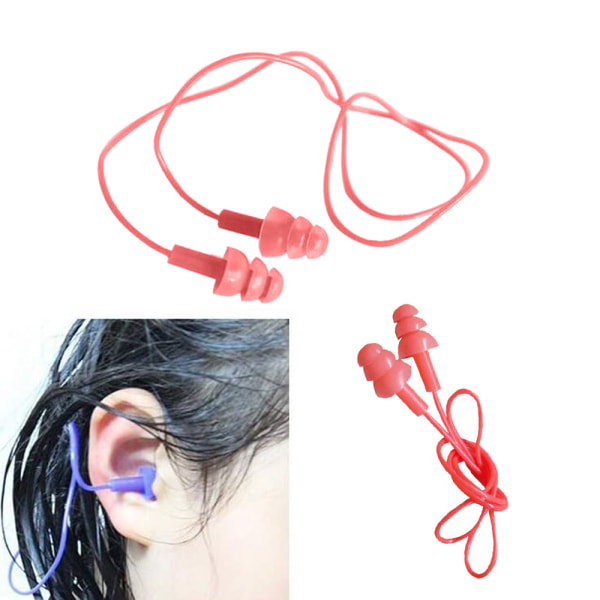 6 par ørepropper med gelesnor Blød silikone anti-støj