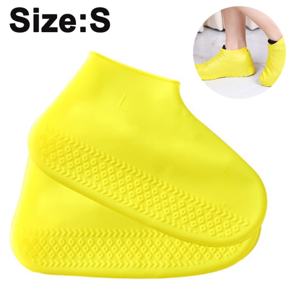 Vattentäta skoöverdrag Silikon Regnskoöverdrag Gummiskor Yellow S