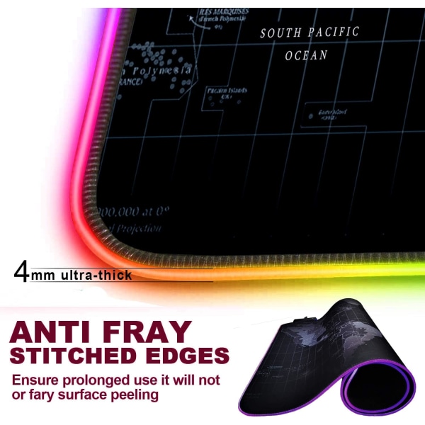 Udvidet RGB Gaming Mouse Pad, Ekstra Stor Gaming Mouse Mat til