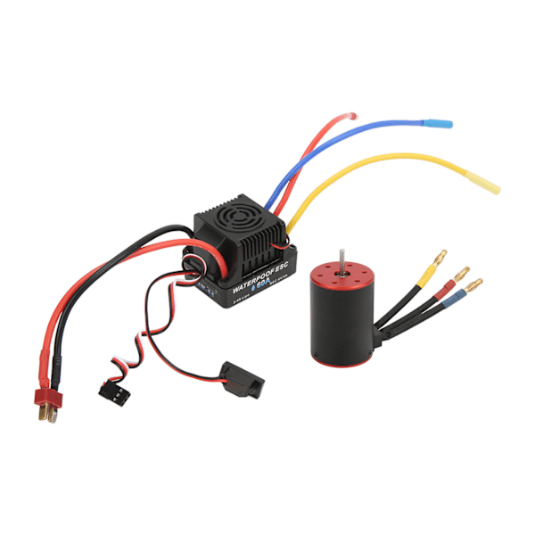 3650 2300KV Børsteløs Motor 60A ESC Elektrisk Guvernør Lang Linje til 1/8 1/10 RC Bil