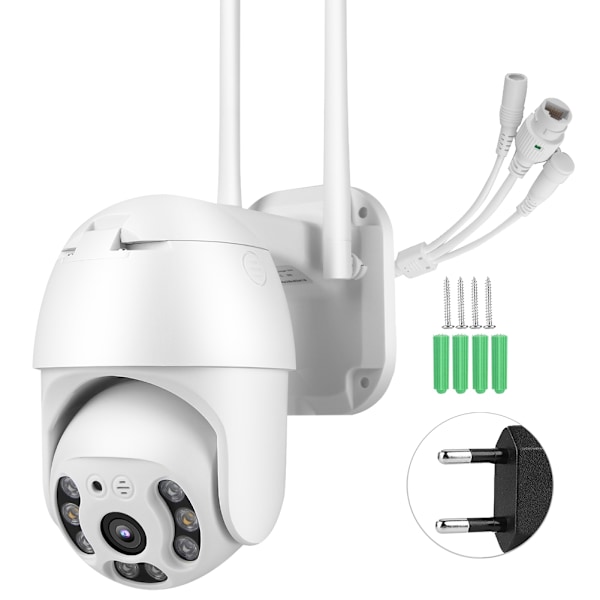 Vanntett 8LED 2.5in 1080P Wifi Kuppelkamera Nattsyn CCTV Hjemmesikkerhet 110-240V(EU)