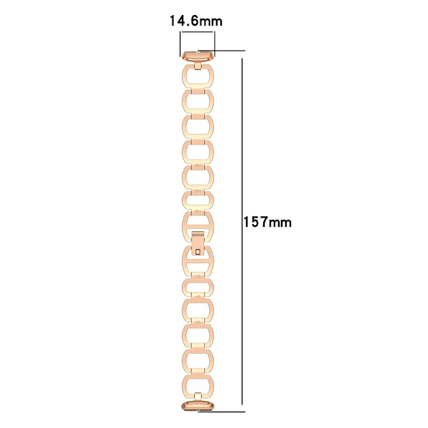 Metallersättningsarmband Kompatibelt med Fitbit Luxe, Armband i Rostfritt Stål Kompatibelt med Fitbit Luxe (Roséguld)