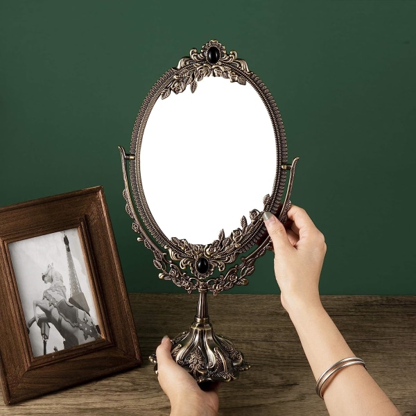 Vintage makeup spejl bordplade ovalt makeup spejl med base