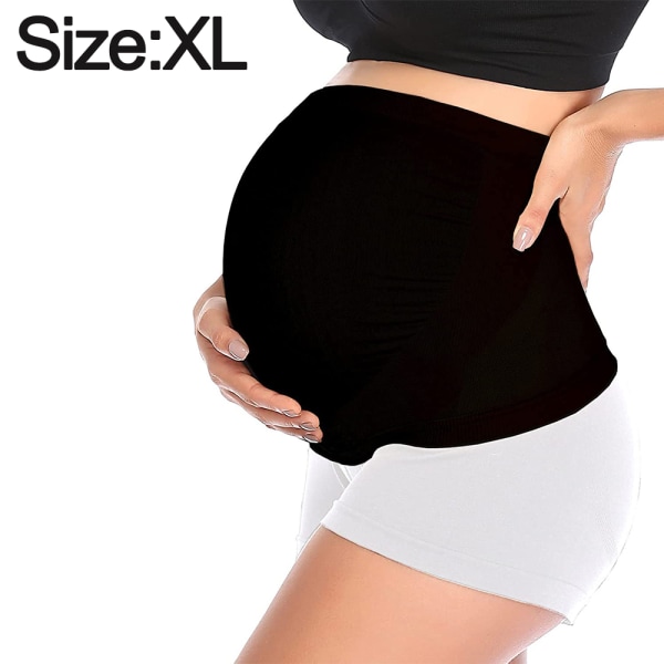 Sorte gravide med elastisk mavebælte, rygstøtte,