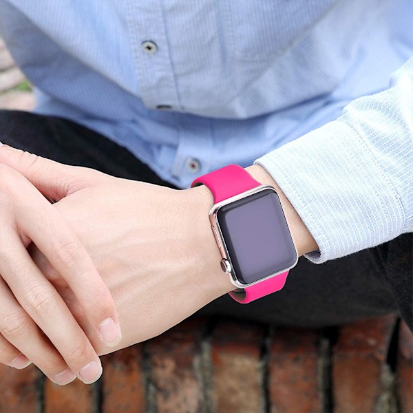 C-model - Silikon armbånd til Apple iWatch - 42/44mm Small - Barbie Pink