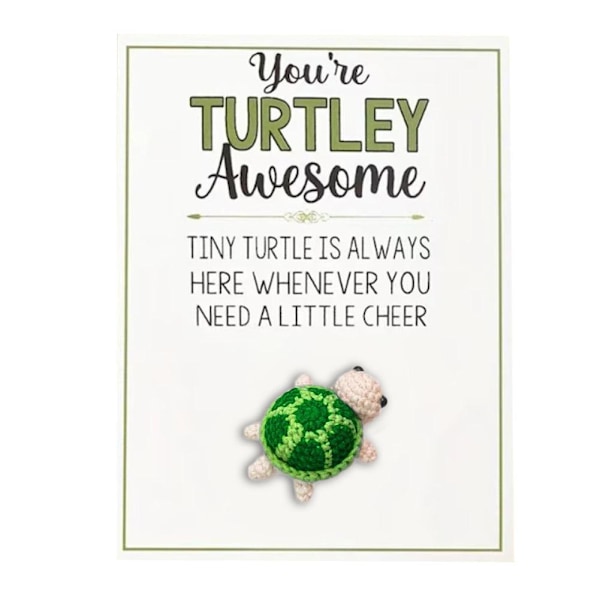 Hug Sköldpadda, Notkort Hälsningar, knitting, brown, turtle, one size knitting brown  turtle one size