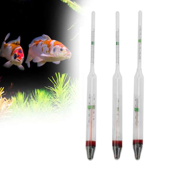 Akvarium Glass Saltvann Hydrometer Fiskedam Vanntemperatur Termometer for Akvarium Fiskedam