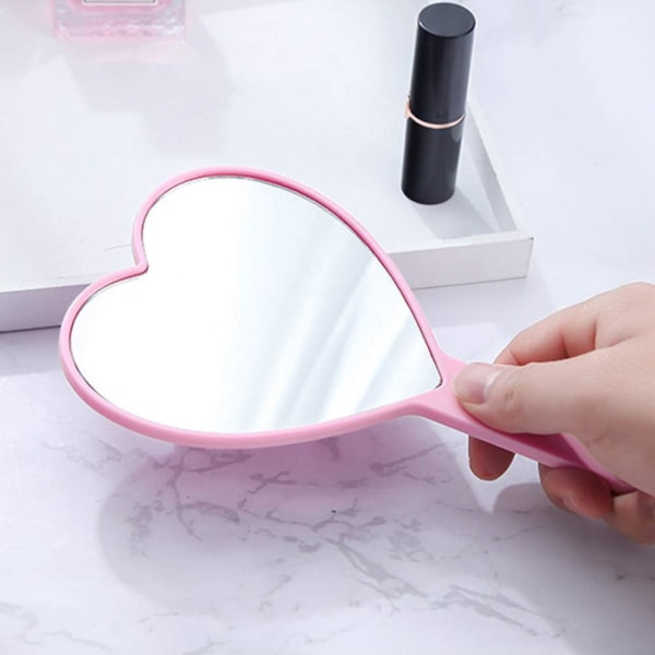 Hjerteformet rejsehåndholdt spejl bærbar personlig kosmetik
