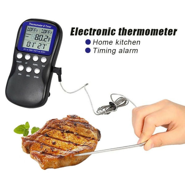 Steketermometer Bluetooth Grilltermometer Digitalt Radio Kjøkkentermometer Kjøtttermometer for BBQ, Kokekammer, Røyker, Biff