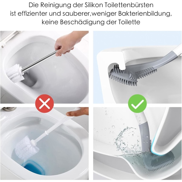 Toalettborste 360 golf toalettborste hållare kit, flexibel silikon