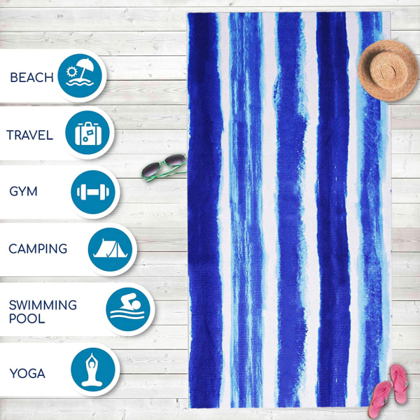 Strandhåndkle Overdimensjonert 75*150CM Sandfrie håndklær, camping
