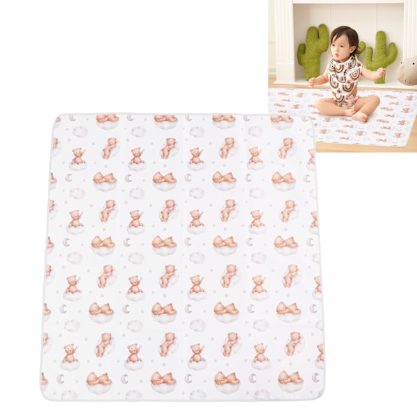 Padded Play Mat Waterproof Extra Large Stain Resistance Toddlers Foldable Crawling Mat for Baby Newborn Padded Play Mat