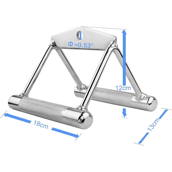 Fitness Tower & Kabeltrekkhåndtak – Roinghåndtak/Parallelhåndtak i solid stål – i studiokvalitet (bredt kabeltrekkhåndtak/brede lat-trekkhåndtak)