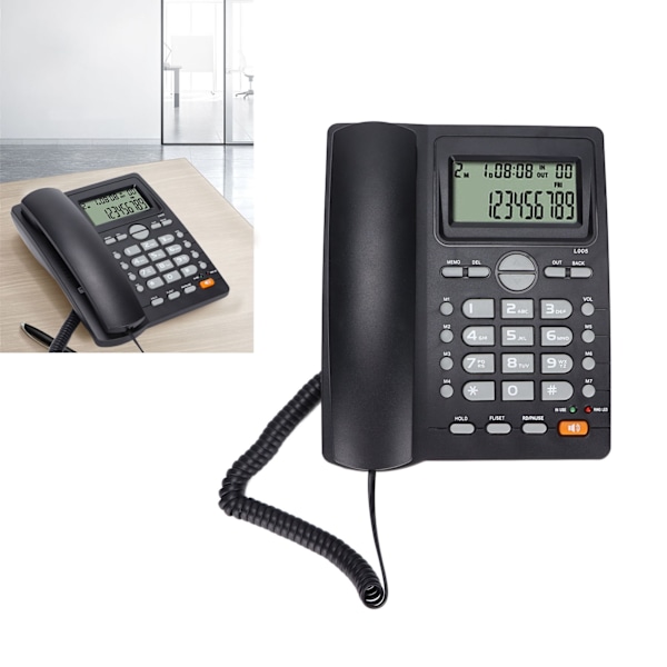 Corded Phone Noise Reduction Wired Telephone with Caller ID Mute Redial Function for Home Hotel Office