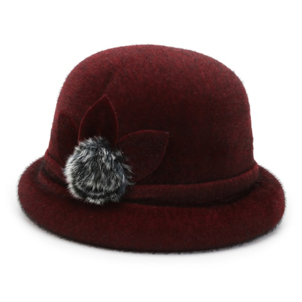 Rund hatt för kvinnor  Hinkhatt Vintage Hatt Blomma Accent