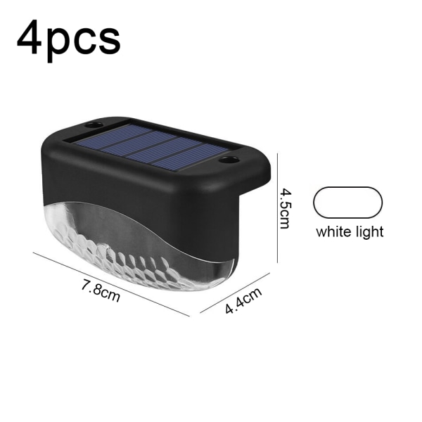 Solar Deck Lights Outdoor 4 Pack, Vanndråpe Solar LED Waterproof