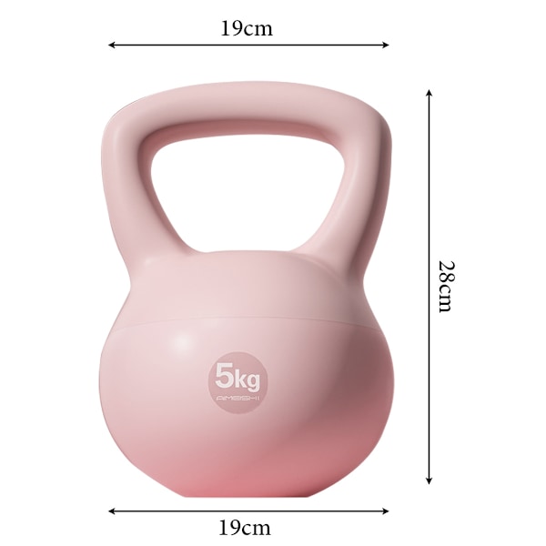 Myk Kettlebell for Kvinners Squat Treningsprogramvare 5kg Pot Dumbbell Hip Strength Training Sand Kettlebell Fitness