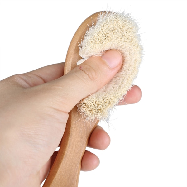 Mjuk Naturlig Getpäls Baby Spädbarn Huvudmassage Grooming Kam med Trähandtag