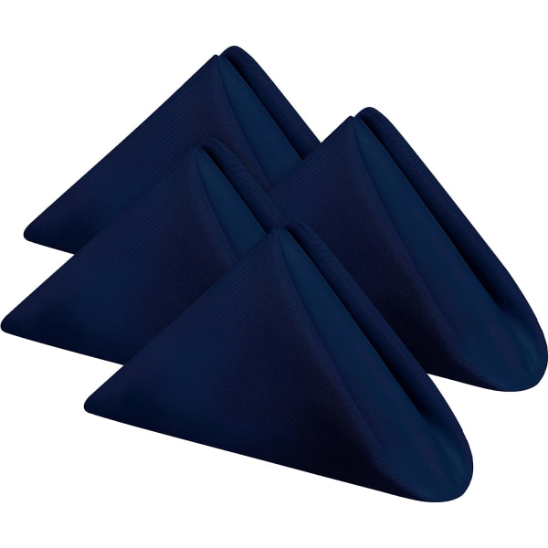 Tygservetter [24-pack, marinblå] - 43 x 43 cm, 100% polyester, kantade, tvättbara, passar fest, bröllop, middag