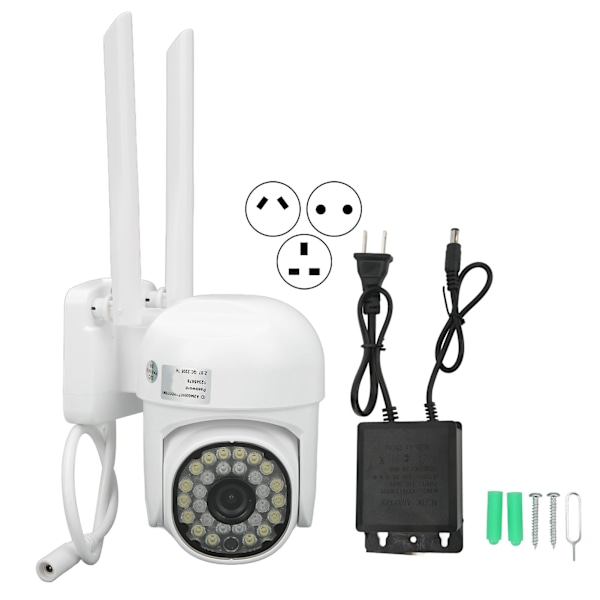 Langaton kamera 2.4G WiFi 2MP 1080P Yökuvaus Liikeilmoitus 2 Suuntainen Ääni IP66 Pan Tilt IP-kamera AC110‑264V EU-pistoke