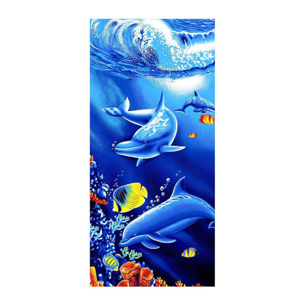 Strandhåndklæde til piger, badehåndklæde med delfinprint, 150*70CM pool