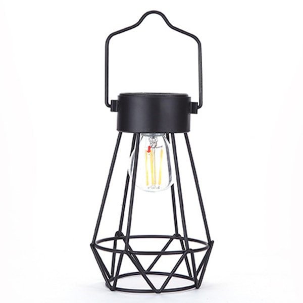 Solcellsdriven Chandelier Dekorativ Trådburad Hängande Chandelier med Varmvitt Ljus för Hemmet