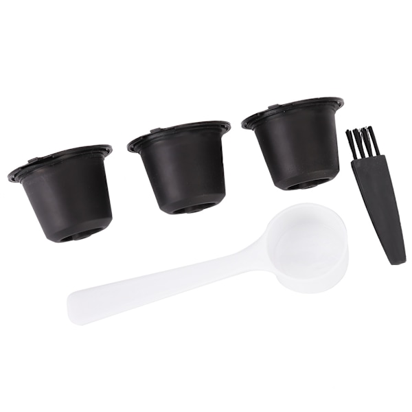 3 stk Husholdnings-Gjenbrukbare Kaffe Kapsler Filter Påfyllbare Kapsler Kopp Passer for Nespresso (Svart)