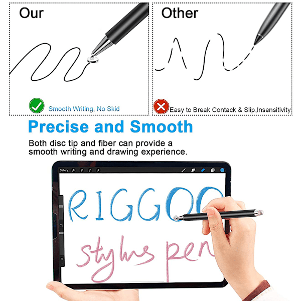 Stylus-kynä iPadin kosketusnäyttöön, universaali stylus-kynä yhteensopiva kaikkien Android-älypuhelimien tablettien iPhone iPad Samsung Surface -laitteiden kanssa