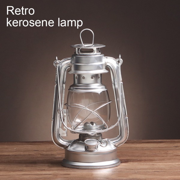 Nostalgisk Retro Iron Art Kerosene Lampe Ornament