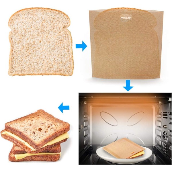 Brödrostspåsar - Återanvändbara, värmebeständiga, non-stick och