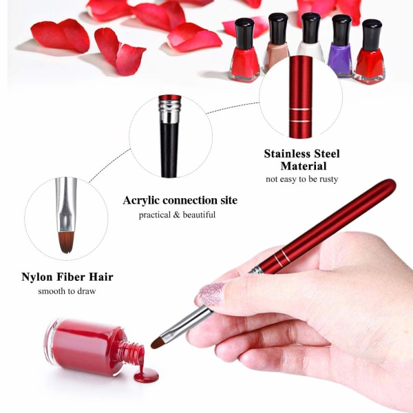 10 st Nail Art Pen för professionella salonger nagelborste och hem