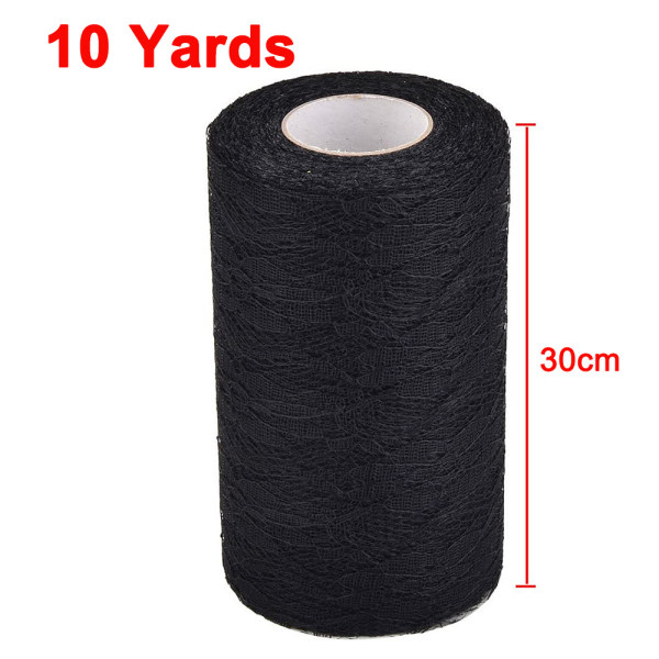 30cm x 10 Yards Vintage Ribbon Netting Stof Tyl Ruller til