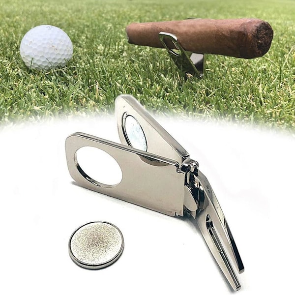 Divot Tool with Ball Marker Cigar Holder Gift for Him  Accessory Tool