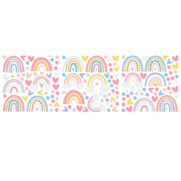 Rainbow Veggdekor - Moderne Boho Rainbow Decor Stickers Set