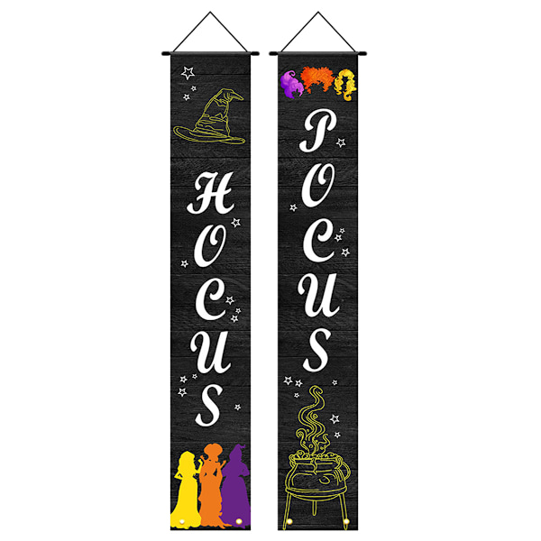Halloween-dekorasjoner Innendørs Utendørs TRICK OR TREAT Happy HALLOWEEN Banner Veranda Velkommen Skilt Dekor for Hjem Dør Vegg Fest