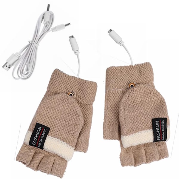 Ett par USB-uppvärmda handskar - Khaki